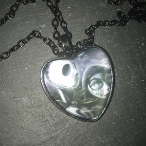 Jack & Sally Black Heart 🖤 Pendant Necklace
